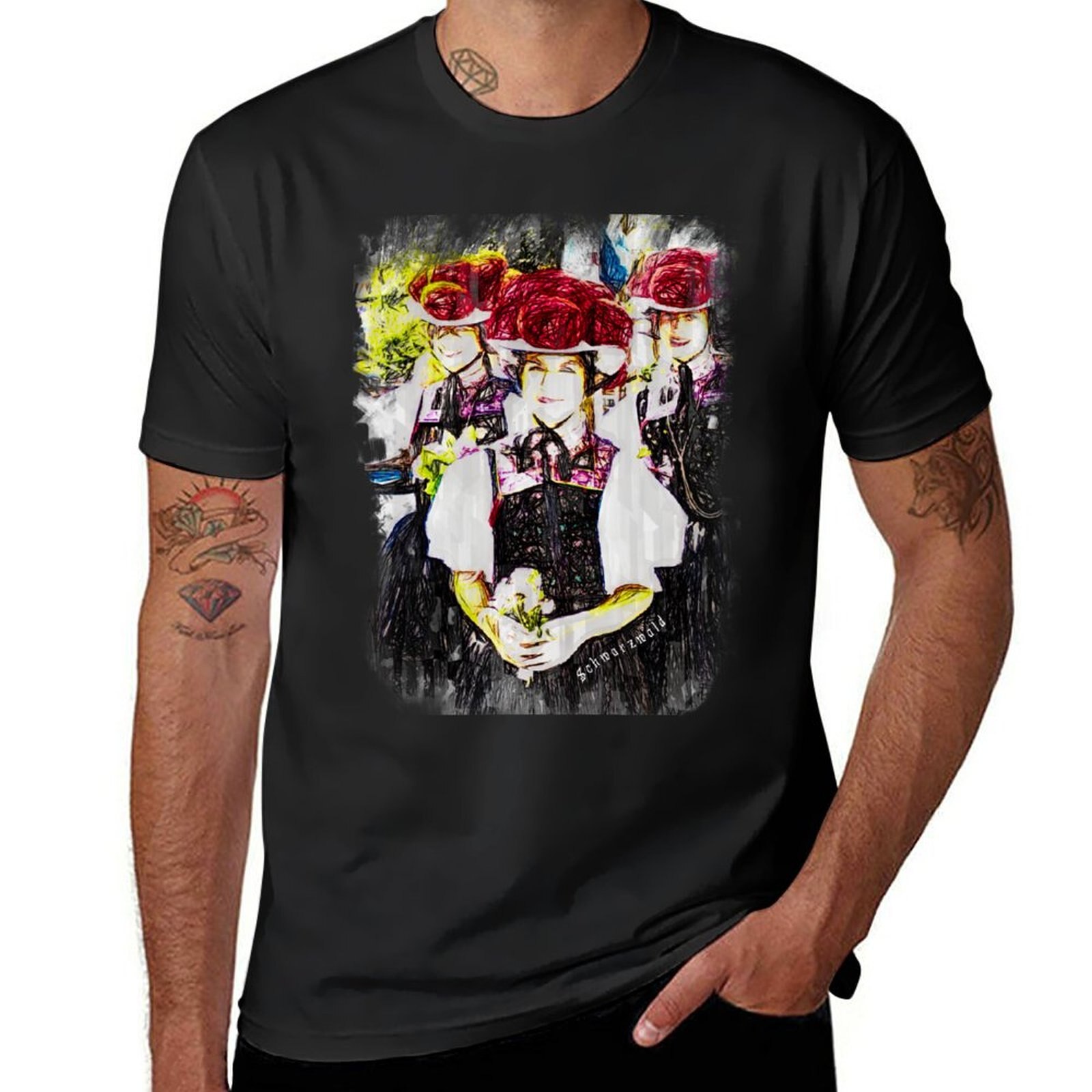 블랙 포레스트 볼렌후트 전통 의상 티셔츠, 오버사이즈 티셔츠, 재미있는 티셔츠, 신상
